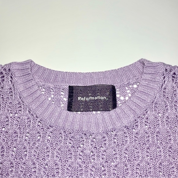 Reformation | Rose Pointelle Linen Sweater - Picture 4 of 14